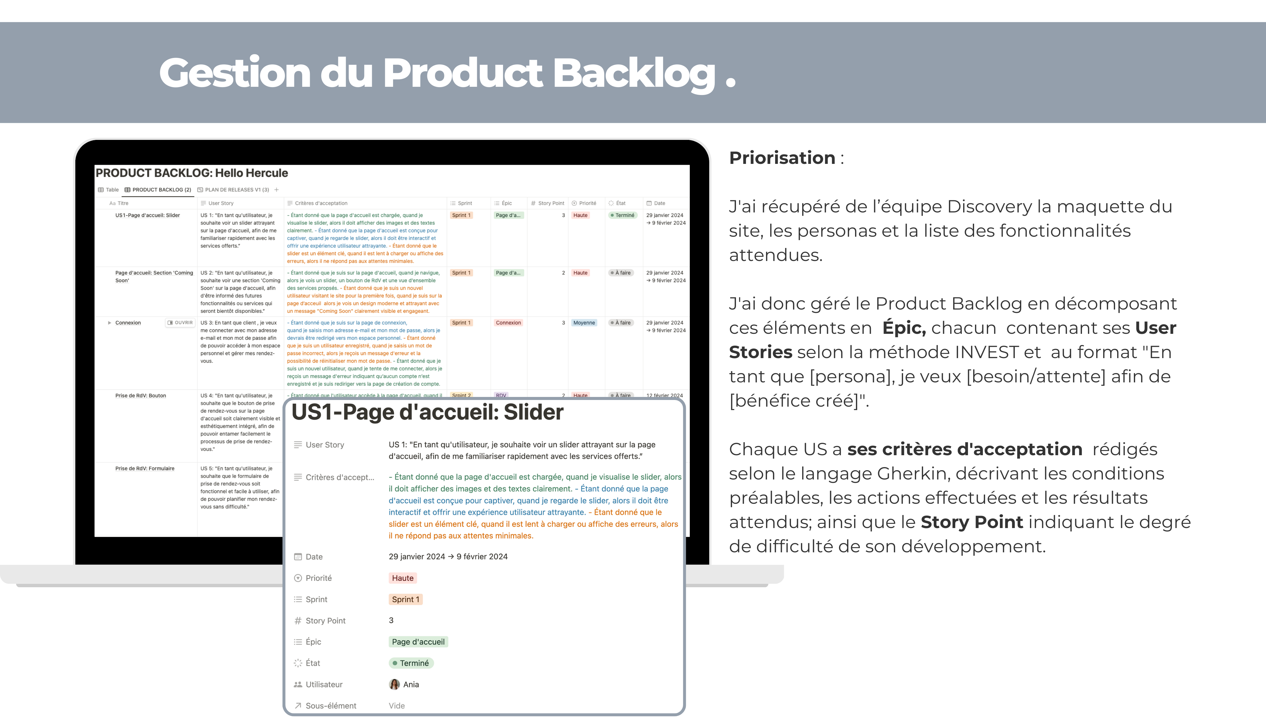 Ania Andria - Product manager - Product backlog